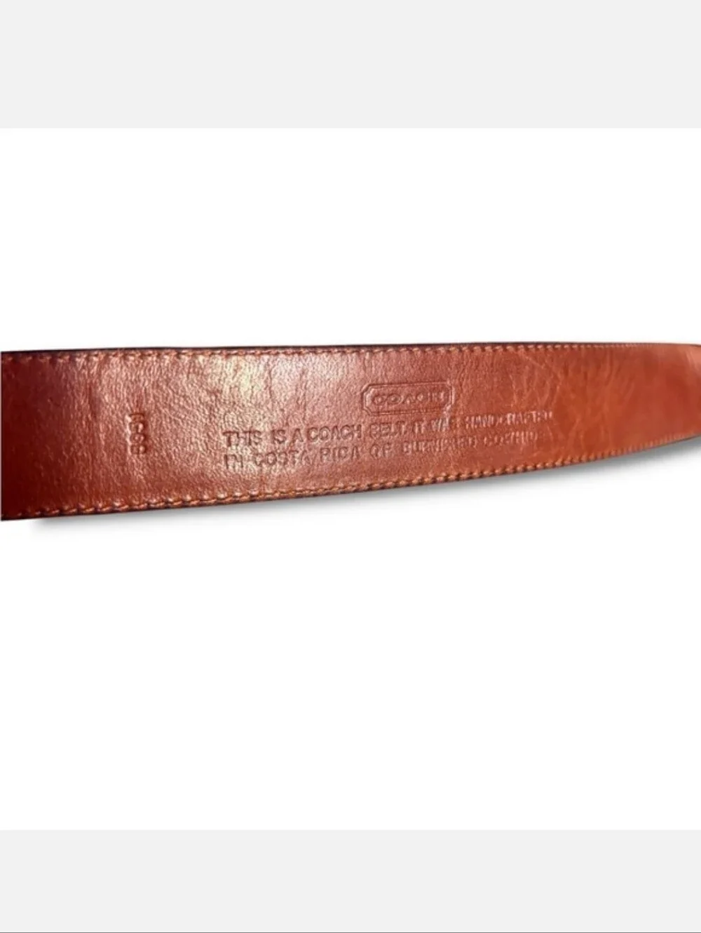 COACH Black Leather Belt Silver Tone Buckle Size 38 VINTAGE